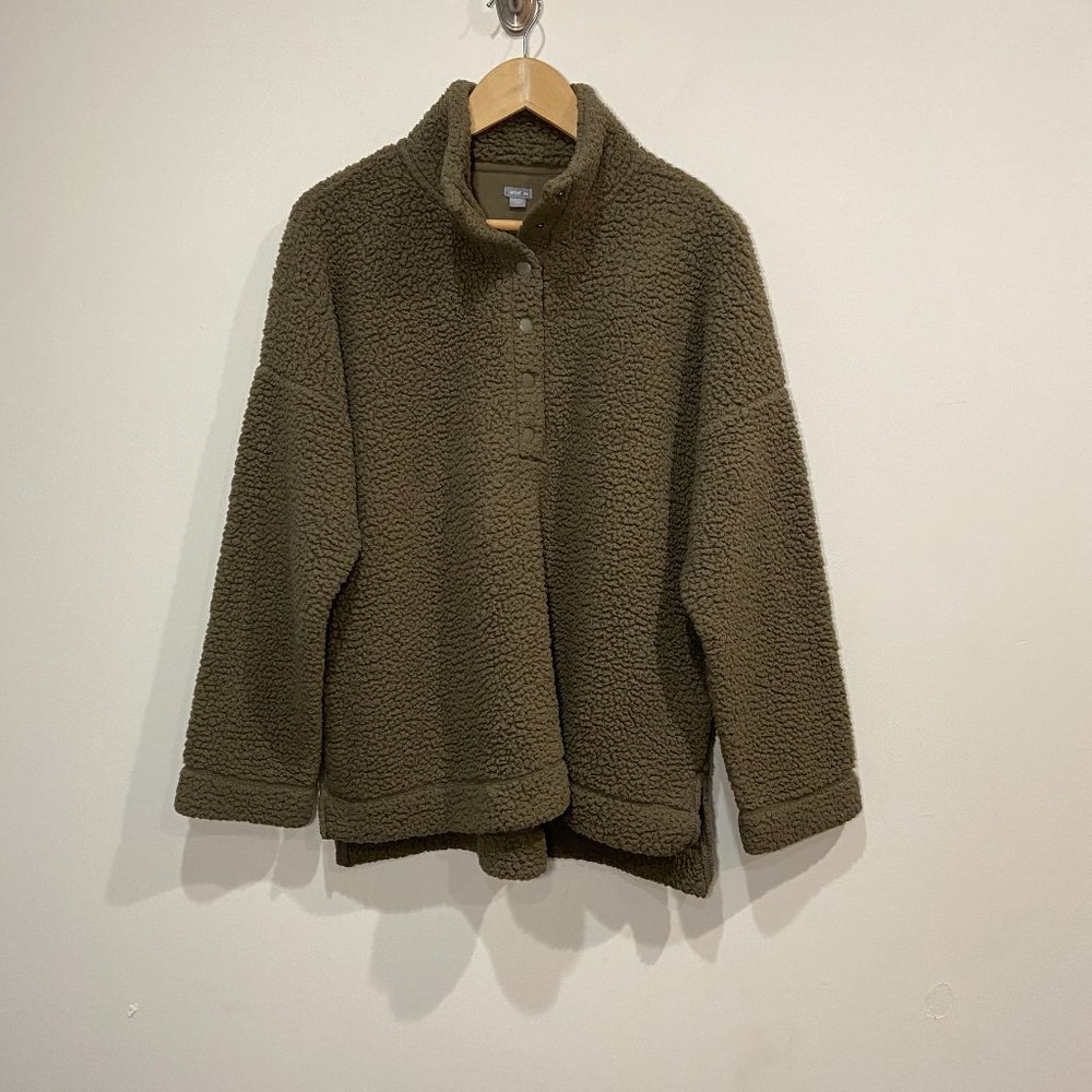 Aerie Womens' Olive Green Teddy Bear Pullover Sweatshirt Size Medium